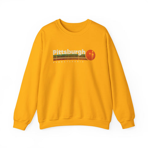 Pittsburgh Vintage Bowling - Heavy Blend™ Crewneck Sweatshirt Sweatshirt - YinzerShop
