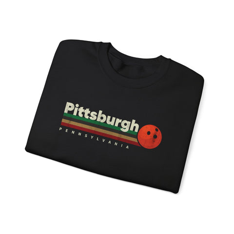 Pittsburgh Vintage Bowling - Heavy Blend™ Crewneck Sweatshirt Sweatshirt - YinzerShop