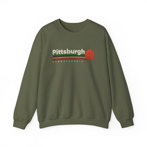 Pittsburgh Vintage Bowling - Heavy Blend™ Crewneck Sweatshirt Sweatshirt - YinzerShop