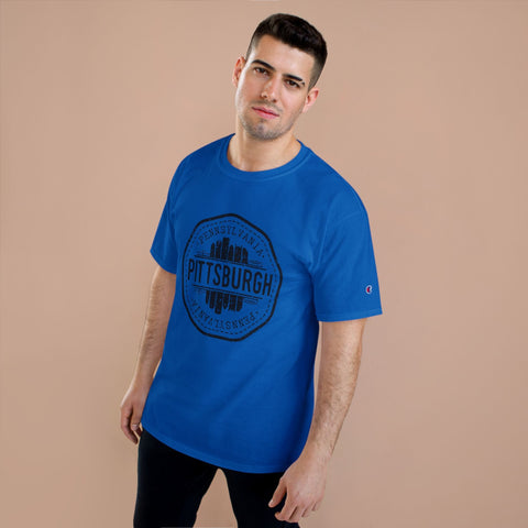 Pittsburgh Vintage Stamp - Champion T-Shirt T-Shirt - YinzerShop