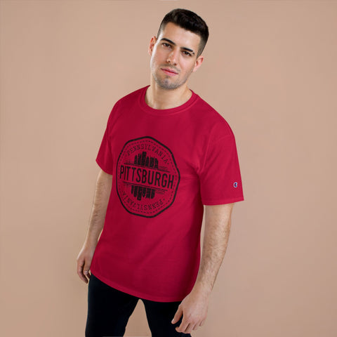 Pittsburgh Vintage Stamp - Champion T-Shirt T-Shirt - YinzerShop