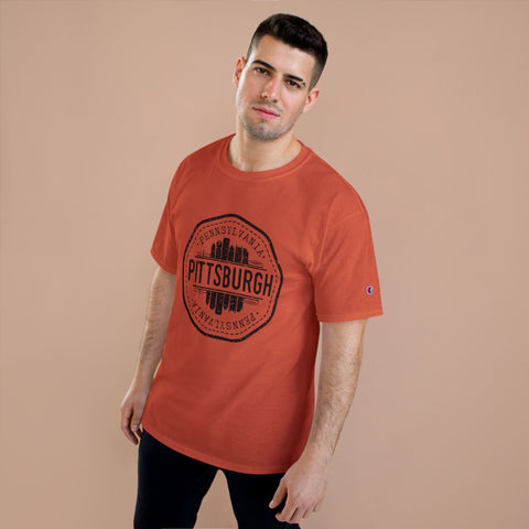 Pittsburgh Vintage Stamp - Champion T-Shirt T-Shirt - YinzerShop
