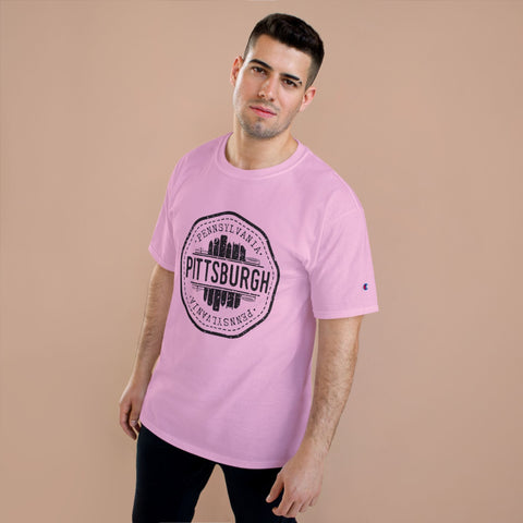 Pittsburgh Vintage Stamp - Champion T-Shirt T-Shirt - YinzerShop