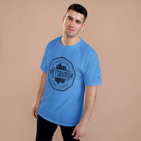 Pittsburgh Vintage Stamp - Champion T-Shirt T-Shirt - YinzerShop