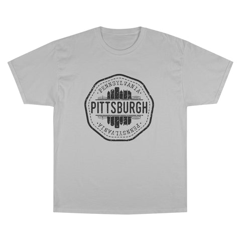 Pittsburgh Vintage Stamp - Champion T-Shirt T-Shirt - YinzerShop