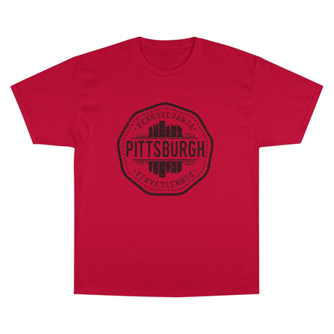 Pittsburgh Vintage Stamp - Champion T-Shirt T-Shirt - YinzerShop