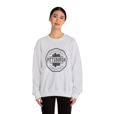 Pittsburgh Vintage Stamp - Heavy Blend™ Crewneck Sweatshirt Sweatshirt - YinzerShop