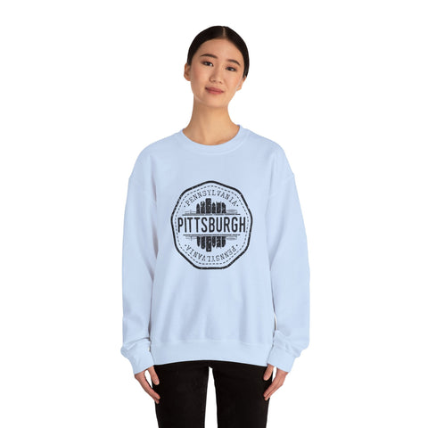 Pittsburgh Vintage Stamp - Heavy Blend™ Crewneck Sweatshirt Sweatshirt - YinzerShop