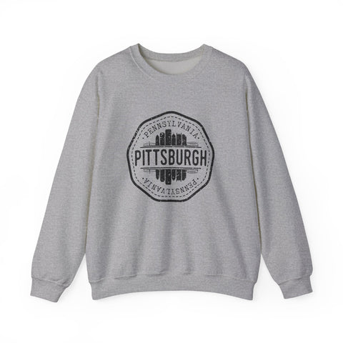 Pittsburgh Vintage Stamp - Heavy Blend™ Crewneck Sweatshirt Sweatshirt - YinzerShop