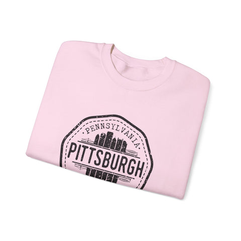 Pittsburgh Vintage Stamp - Heavy Blend™ Crewneck Sweatshirt Sweatshirt - YinzerShop