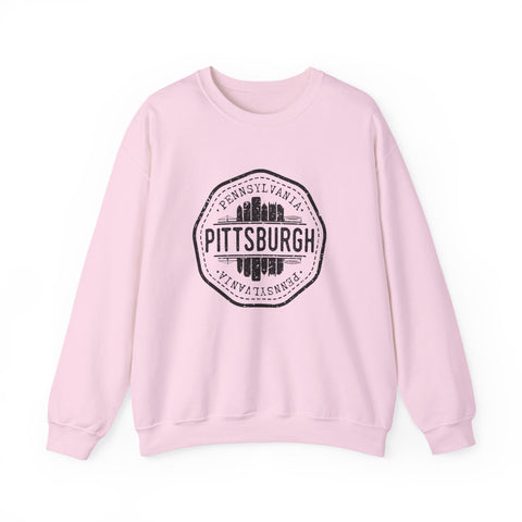 Pittsburgh Vintage Stamp - Heavy Blend™ Crewneck Sweatshirt Sweatshirt - YinzerShop