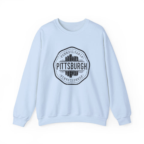 Pittsburgh Vintage Stamp - Heavy Blend™ Crewneck Sweatshirt Sweatshirt - YinzerShop