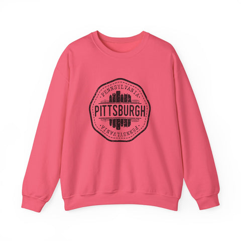 Pittsburgh Vintage Stamp - Heavy Blend™ Crewneck Sweatshirt Sweatshirt - YinzerShop