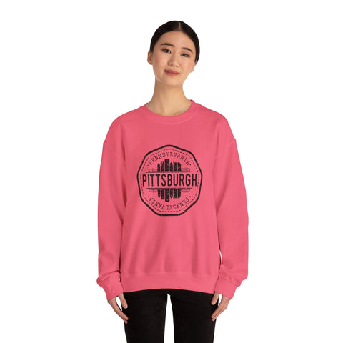 Pittsburgh Vintage Stamp - Heavy Blend™ Crewneck Sweatshirt Sweatshirt - YinzerShop