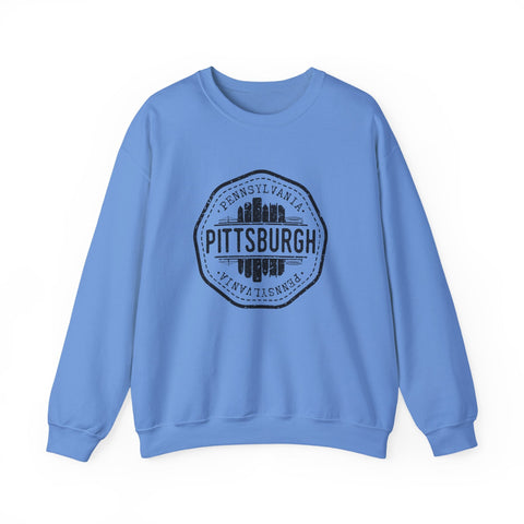 Pittsburgh Vintage Stamp - Heavy Blend™ Crewneck Sweatshirt Sweatshirt - YinzerShop
