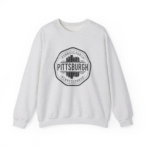 Pittsburgh Vintage Stamp - Heavy Blend™ Crewneck Sweatshirt Sweatshirt - YinzerShop