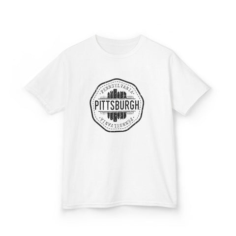 Pittsburgh Vintage Stamp - Kids Graphic T-Shirt Kids Apparel - YinzerShop