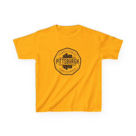 Pittsburgh Vintage Stamp - Kids Graphic T-Shirt Kids Apparel - YinzerShop
