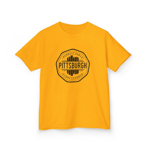 Pittsburgh Vintage Stamp - Kids Graphic T-Shirt Kids Apparel - YinzerShop