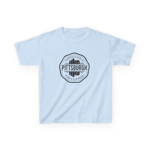 Pittsburgh Vintage Stamp - Kids Graphic T-Shirt Kids Apparel - YinzerShop