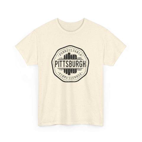Pittsburgh Vintage Stamp - Unisex Heavy Cotton Tee T-Shirt - YinzerShop