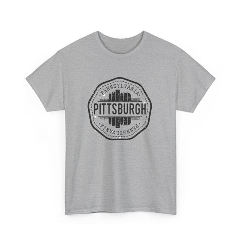 Pittsburgh Vintage Stamp - Unisex Heavy Cotton Tee T-Shirt - YinzerShop