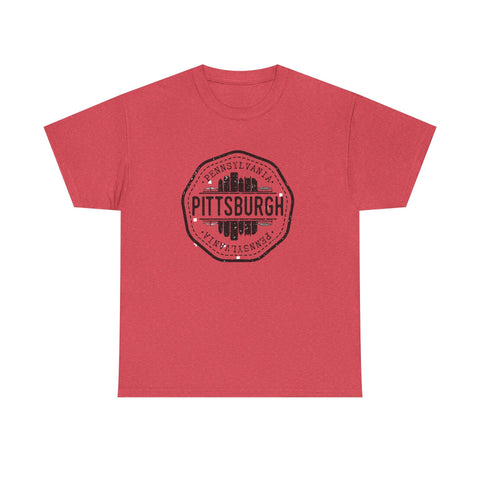 Pittsburgh Vintage Stamp - Unisex Heavy Cotton Tee T-Shirt - YinzerShop