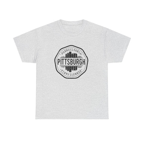 Pittsburgh Vintage Stamp - Unisex Heavy Cotton Tee T-Shirt - YinzerShop