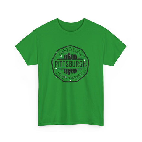 Pittsburgh Vintage Stamp - Unisex Heavy Cotton Tee T-Shirt - YinzerShop