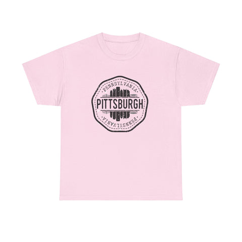 Pittsburgh Vintage Stamp - Unisex Heavy Cotton Tee T-Shirt - YinzerShop
