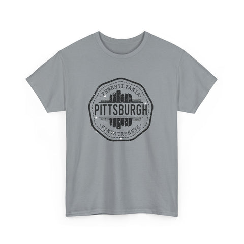 Pittsburgh Vintage Stamp - Unisex Heavy Cotton Tee T-Shirt - YinzerShop
