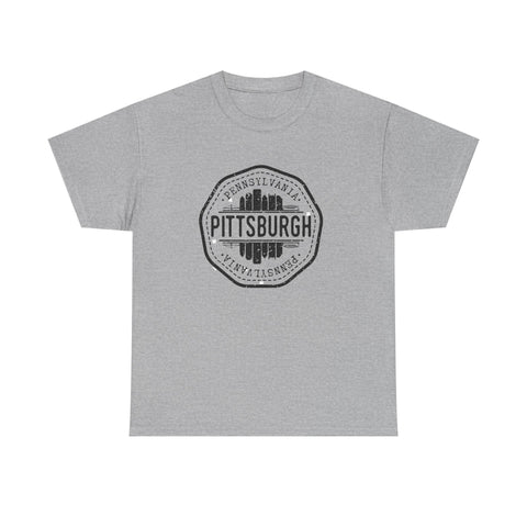 Pittsburgh Vintage Stamp - Unisex Heavy Cotton Tee T-Shirt - YinzerShop