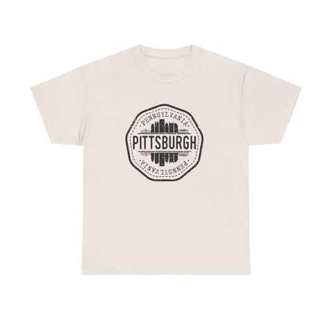 Pittsburgh Vintage Stamp - Unisex Heavy Cotton Tee T-Shirt - YinzerShop