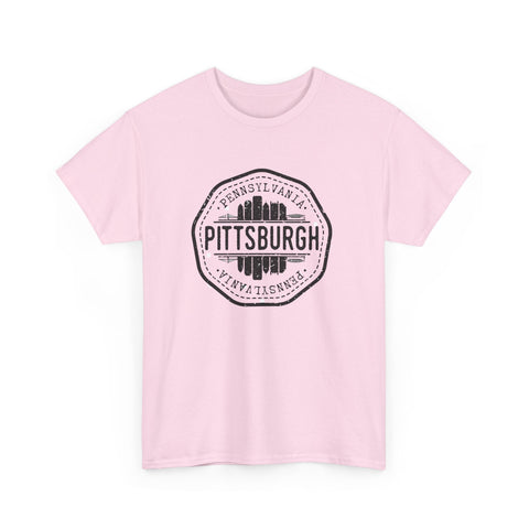 Pittsburgh Vintage Stamp - Unisex Heavy Cotton Tee T-Shirt - YinzerShop