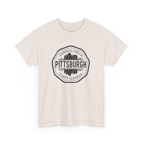 Pittsburgh Vintage Stamp - Unisex Heavy Cotton Tee T-Shirt - YinzerShop