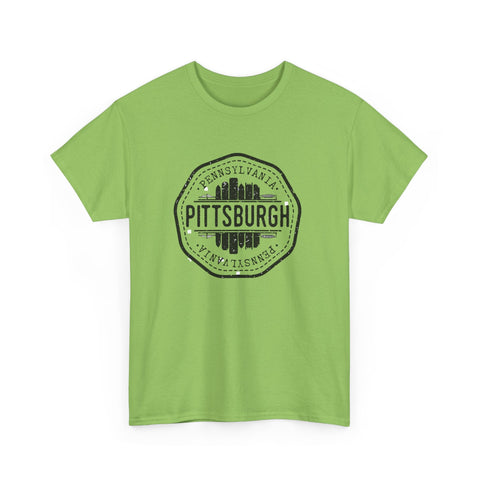Pittsburgh Vintage Stamp - Unisex Heavy Cotton Tee T-Shirt - YinzerShop