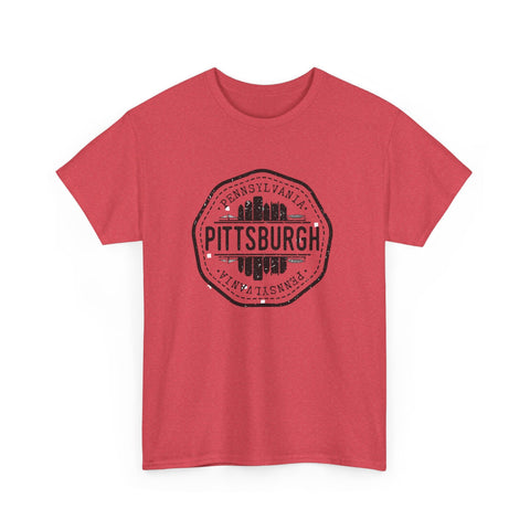 Pittsburgh Vintage Stamp - Unisex Heavy Cotton Tee T-Shirt - YinzerShop