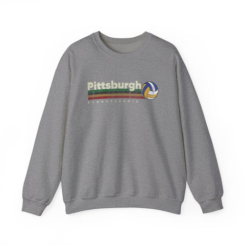 Pittsburgh Vintage Volleyball - Heavy Blend™ Crewneck Sweatshirt Sweatshirt - YinzerShop