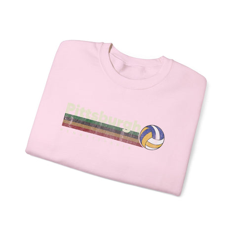 Pittsburgh Vintage Volleyball - Heavy Blend™ Crewneck Sweatshirt Sweatshirt - YinzerShop