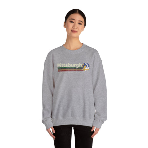 Pittsburgh Vintage Volleyball - Heavy Blend™ Crewneck Sweatshirt Sweatshirt - YinzerShop