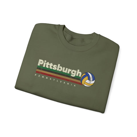 Pittsburgh Vintage Volleyball - Heavy Blend™ Crewneck Sweatshirt Sweatshirt - YinzerShop