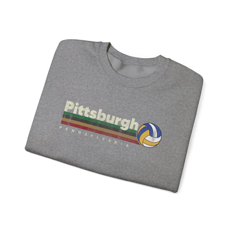 Pittsburgh Vintage Volleyball - Heavy Blend™ Crewneck Sweatshirt Sweatshirt - YinzerShop