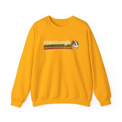 Pittsburgh Vintage Volleyball - Heavy Blend™ Crewneck Sweatshirt Sweatshirt - YinzerShop