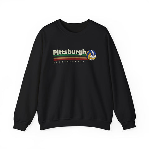Pittsburgh Vintage Volleyball - Heavy Blend™ Crewneck Sweatshirt Sweatshirt - YinzerShop