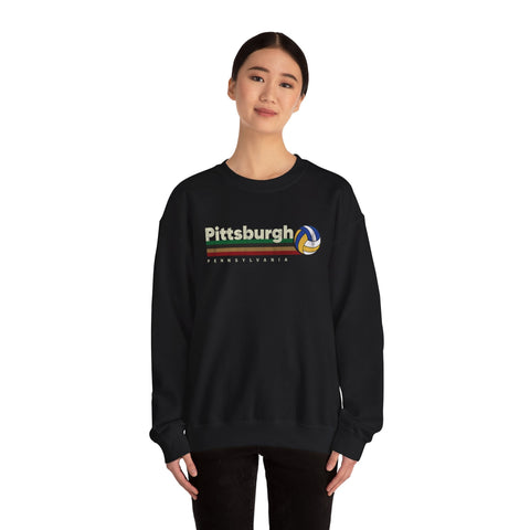 Pittsburgh Vintage Volleyball - Heavy Blend™ Crewneck Sweatshirt Sweatshirt - YinzerShop