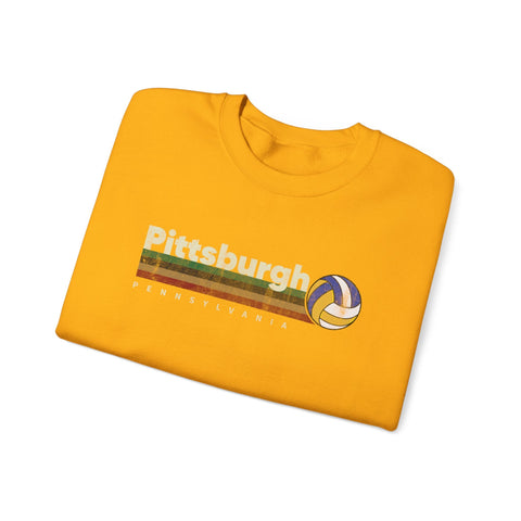 Pittsburgh Vintage Volleyball - Heavy Blend™ Crewneck Sweatshirt Sweatshirt - YinzerShop