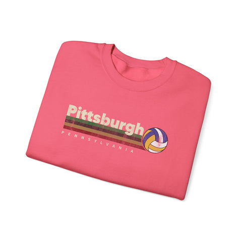 Pittsburgh Vintage Volleyball - Heavy Blend™ Crewneck Sweatshirt Sweatshirt - YinzerShop