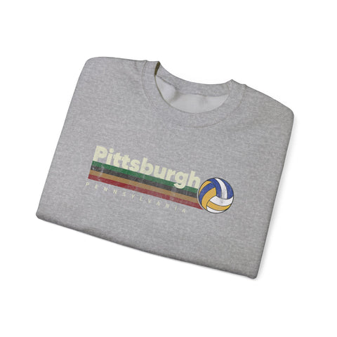 Pittsburgh Vintage Volleyball - Heavy Blend™ Crewneck Sweatshirt Sweatshirt - YinzerShop