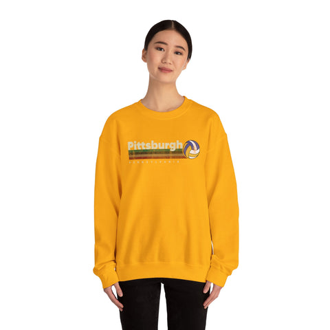 Pittsburgh Vintage Volleyball - Heavy Blend™ Crewneck Sweatshirt Sweatshirt - YinzerShop