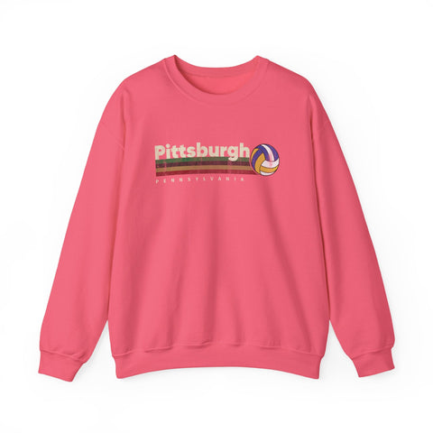Pittsburgh Vintage Volleyball - Heavy Blend™ Crewneck Sweatshirt Sweatshirt - YinzerShop